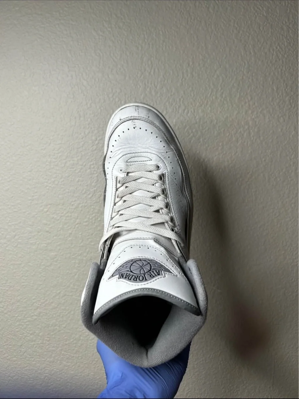 White and Gray High-Top Men's Sneakers